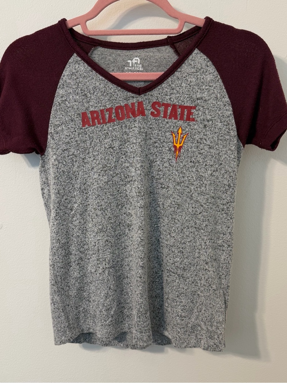 Team Athletics Arizona State ASU Sun Devils Girls Raglan T-Shirt Size 6/6X